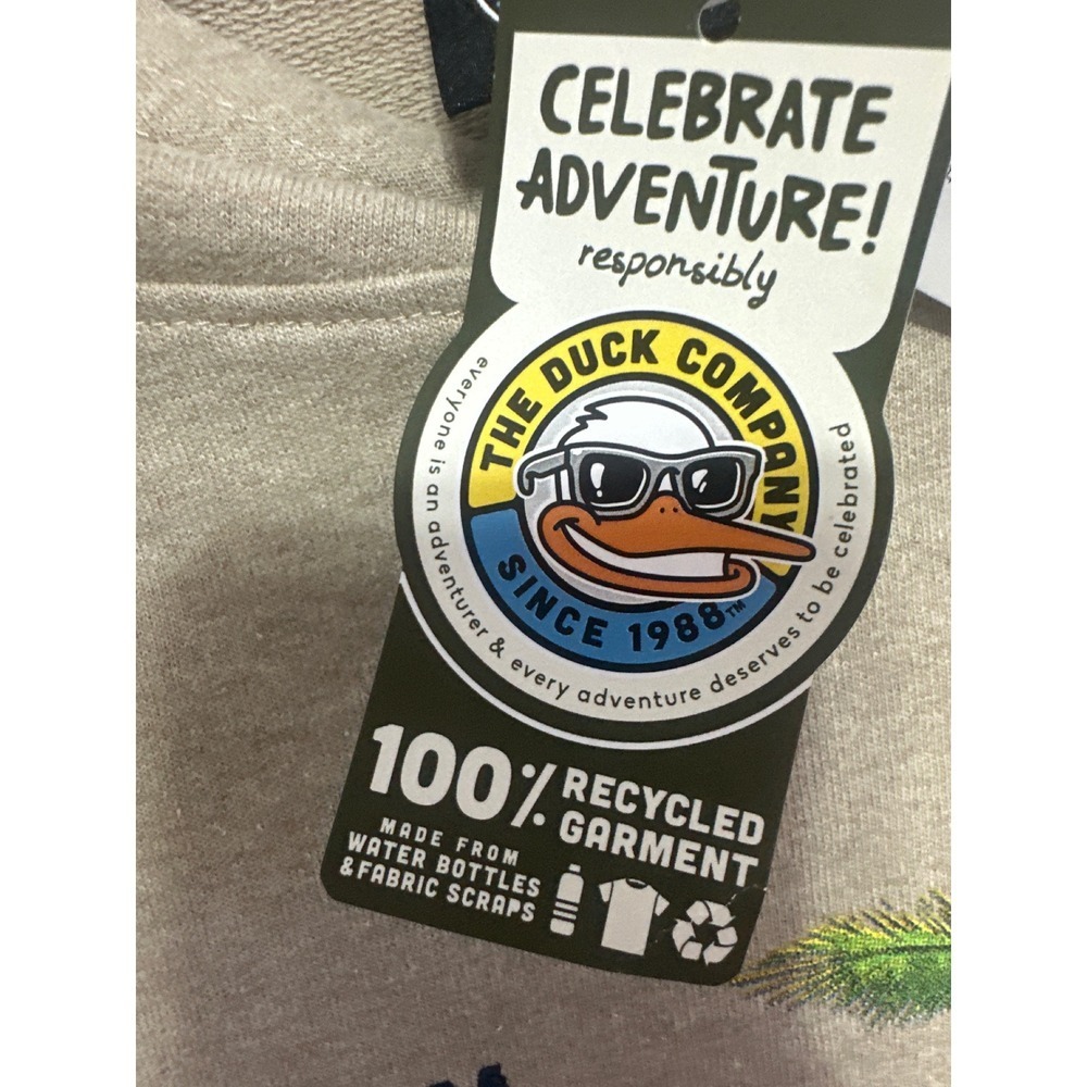 NWT The Duck Company Santa Rosa CA Its 5AM Somewhere Graphic Hoodie Tan S - Picture 3 of 8
